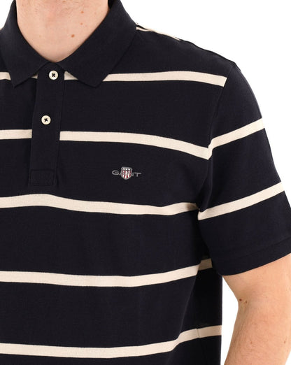 Gant Gestreiftes Poloshirt Marineblau