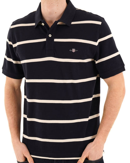 Gant Gestreiftes Poloshirt Marineblau