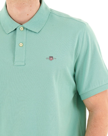 Gant Shield Piqué Polo Helltürkis