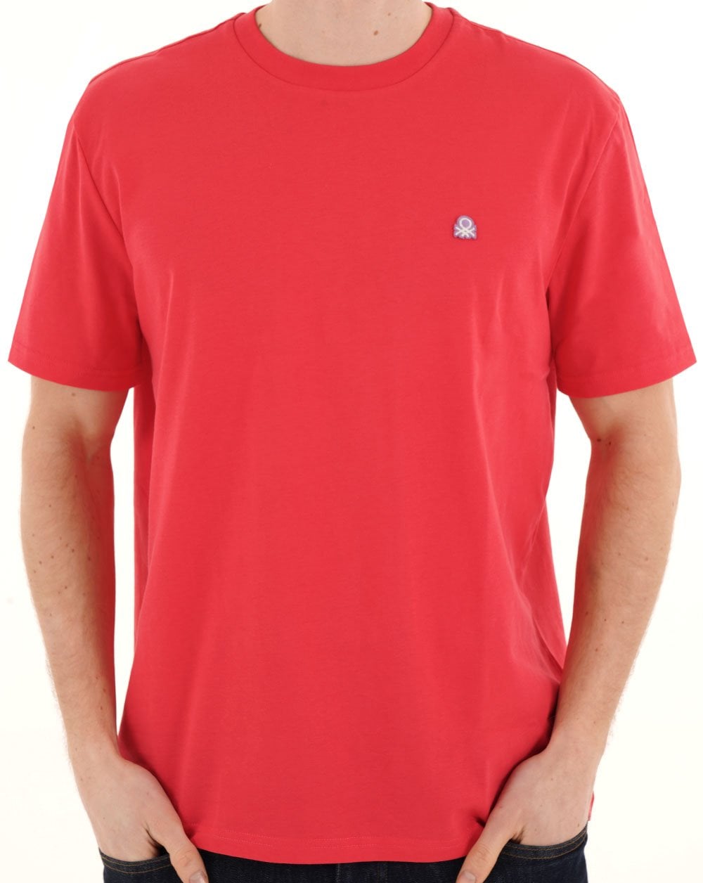 Benetton T-Shirt mit kleinem Logo in Rot