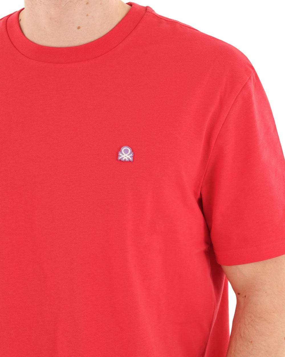 Benetton T-Shirt mit kleinem Logo in Rot