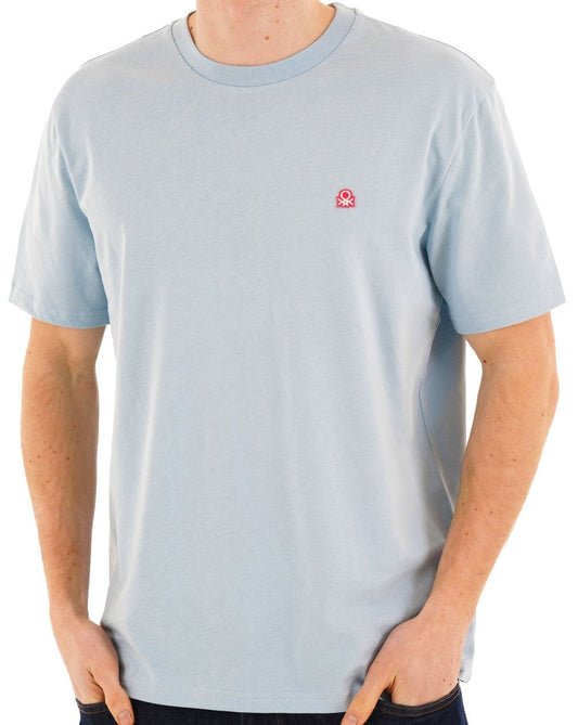Benetton T-Shirt mit kleinem Logo, hellblau