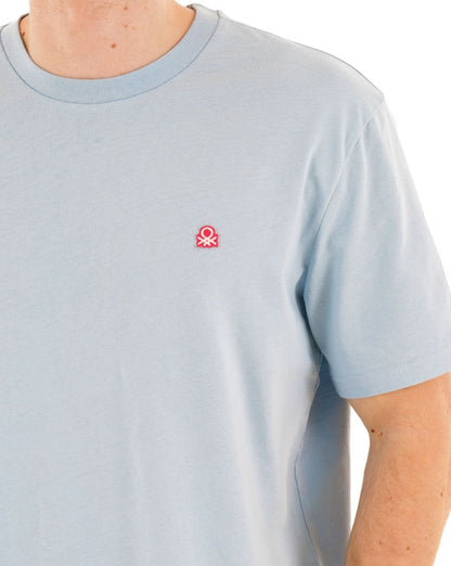 Benetton T-Shirt mit kleinem Logo, hellblau