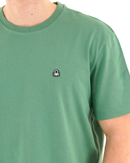 Benetton T-Shirt mit kleinem Logo, Salbeigrün
