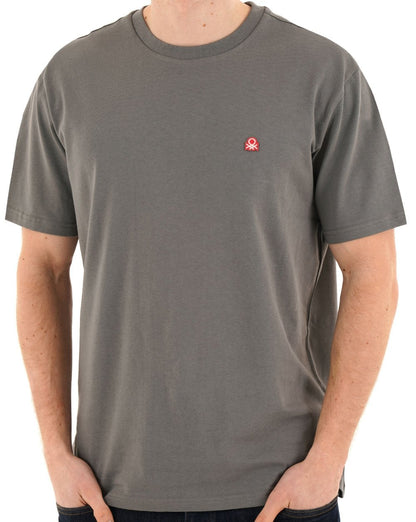 Benetton T-Shirt mit kleinem Logo, Dunkelgrau