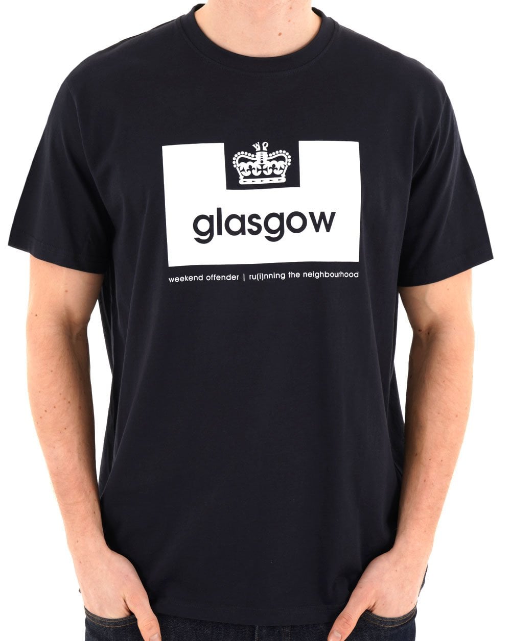 Weekend Offender Glasgow City Series T-Shirt Marineblau/Weiß