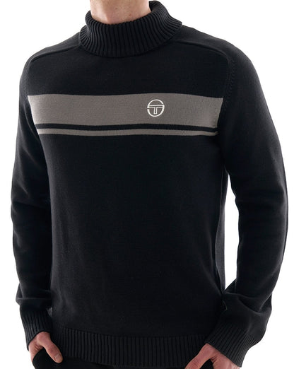 Sergio Tacchini Masters Rollkragenpullover Schwarz/Grau