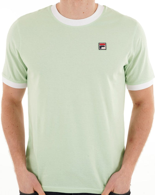 Fila Vintage Ringer T-Shirt, Hellgrün-Weiß