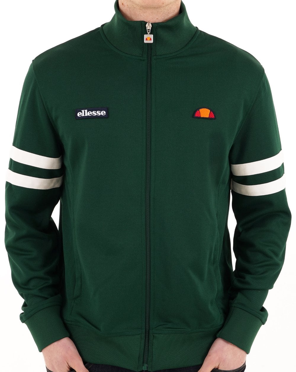 Ellesse Roma Trainingsjacke Dunkelgrün/Weiß