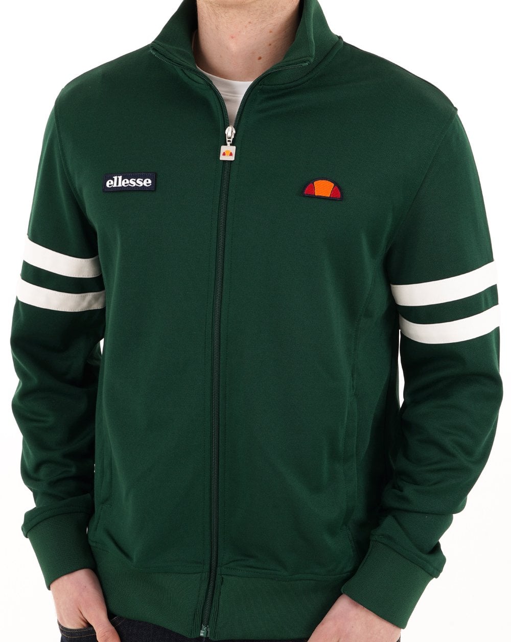 Ellesse Roma Trainingsjacke Dunkelgrün/Weiß