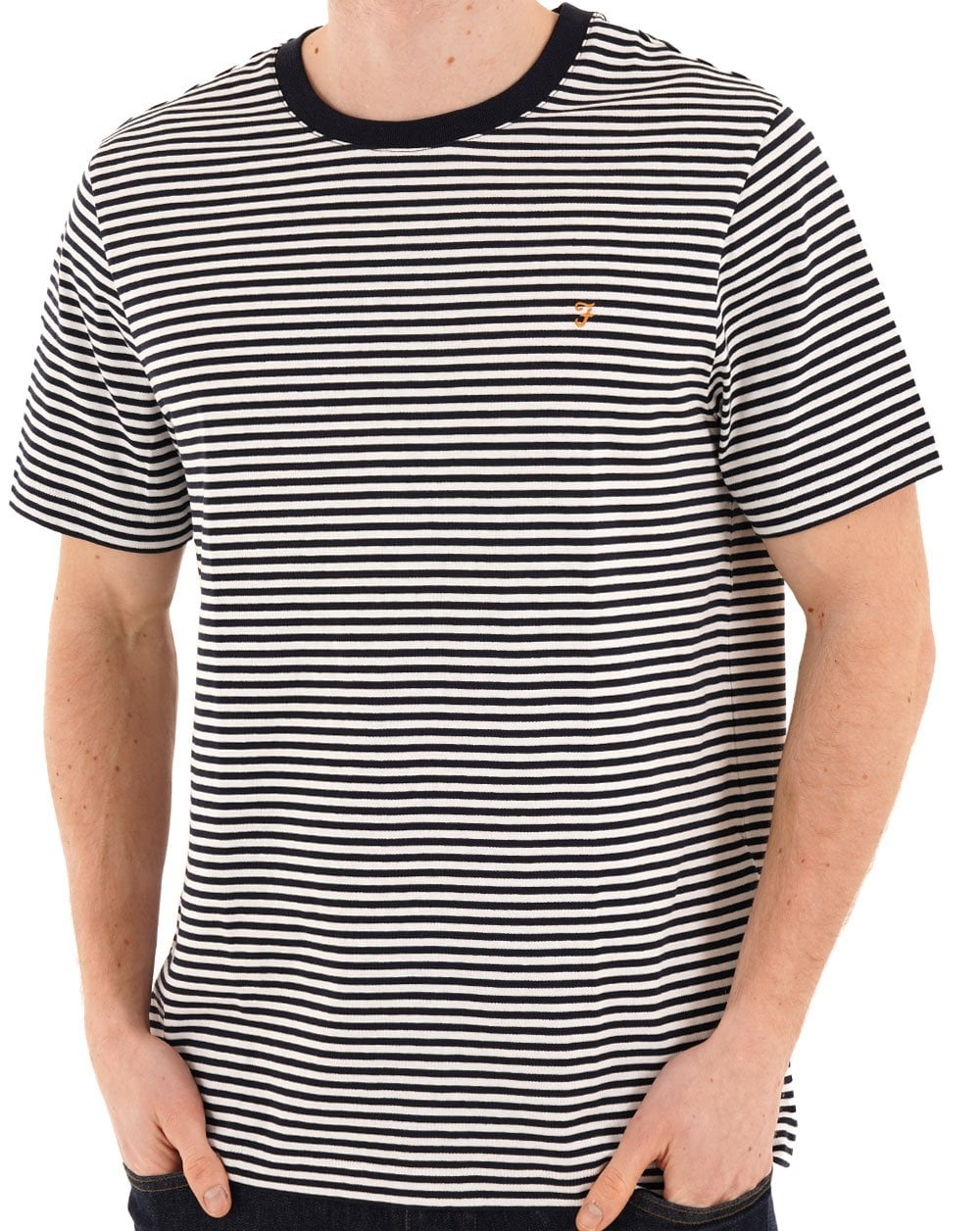 Farah Castle Gestreiftes T-Shirt, Marineblau