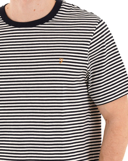 Farah Castle Gestreiftes T-Shirt, Marineblau