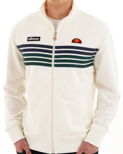 Ellesse 5-Streifen-Trainingsverdeck, Off-White/Dunkelgrün