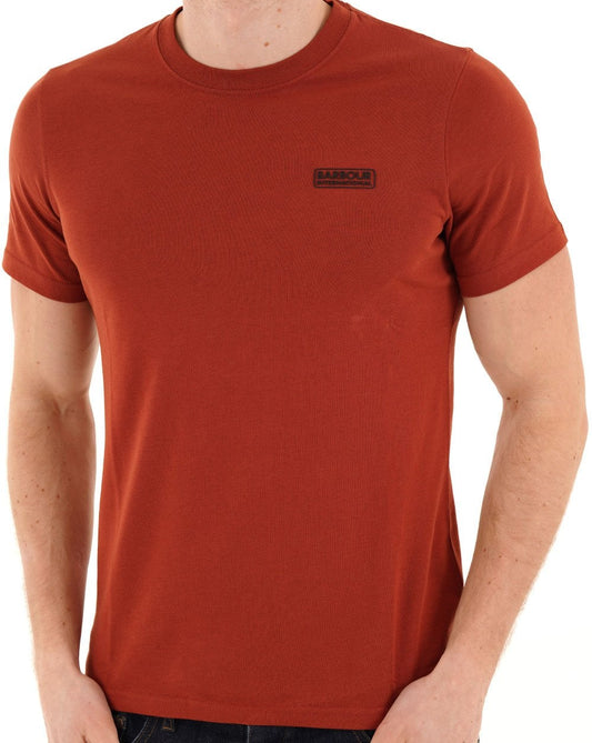 Barbour International T-Shirt mit kleinem Logo, Henna-Optik