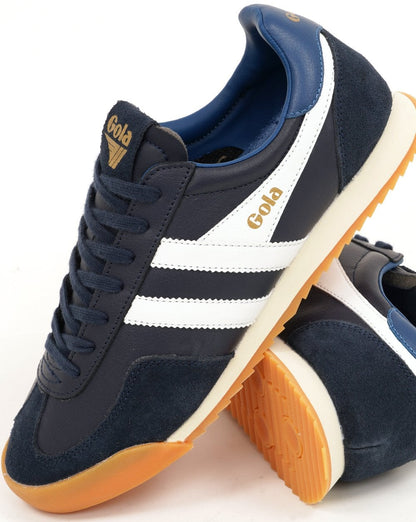 Gola Europa Leder-Sneaker Marineblau/Weiß/Marineblau