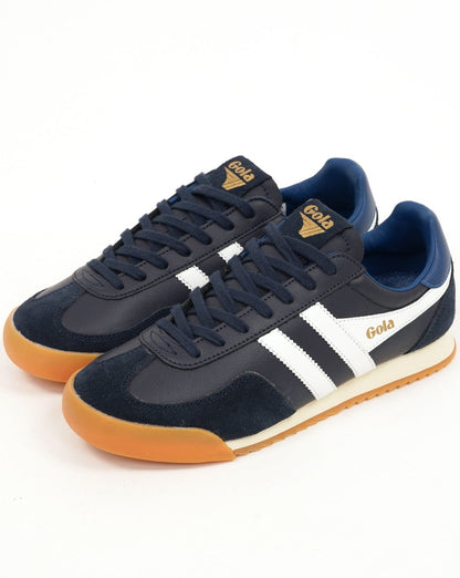 Gola Europa Leder-Sneaker Marineblau/Weiß/Marineblau