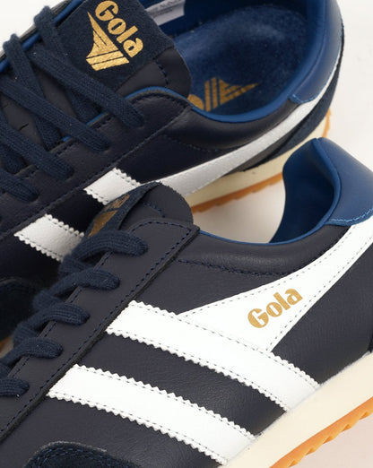 Gola Europa Leder-Sneaker Marineblau/Weiß/Marineblau
