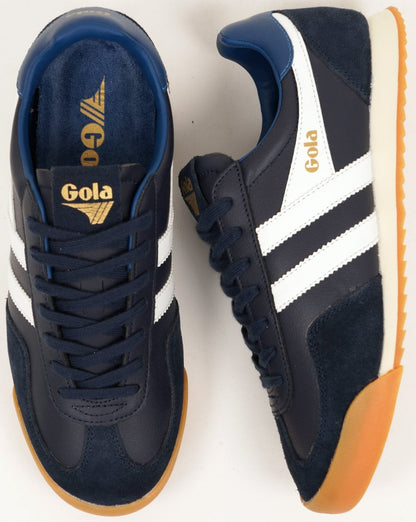 Gola Europa Leder-Sneaker Marineblau/Weiß/Marineblau