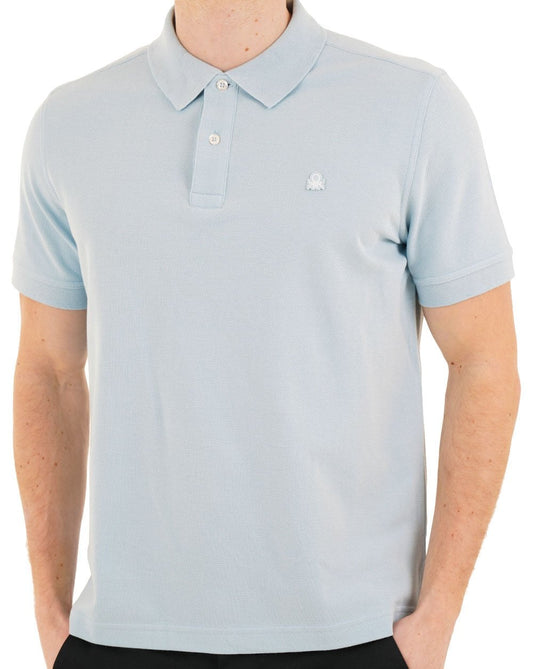 Benetton Poloshirt Hellblau-Grau