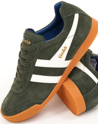 Gola Harrier Wildleder-Sneaker Dunkelgrün/Cremeweiß/Marineblau