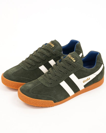 Gola Harrier Wildleder-Sneaker Dunkelgrün/Cremeweiß/Marineblau