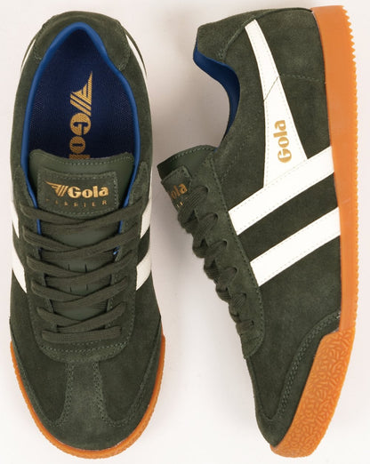 Gola Harrier Wildleder-Sneaker Dunkelgrün/Cremeweiß/Marineblau