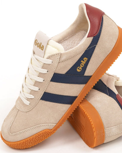 Gola Elan Sneaker in Knochenweiß/Marineblau/Rotocker