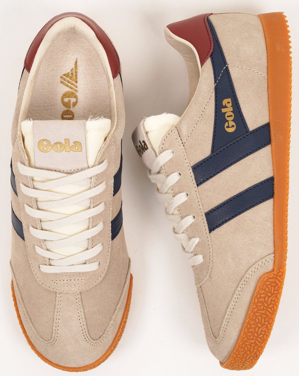 Gola Elan Sneaker in Knochenweiß/Marineblau/Rotocker