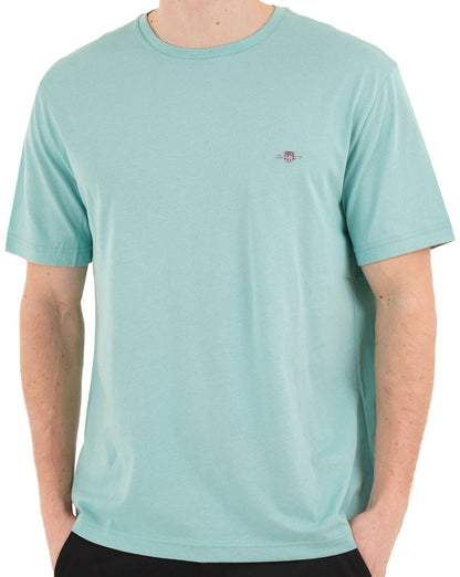 Gant Shield Crew T-Shirt, gedämpftes Türkis