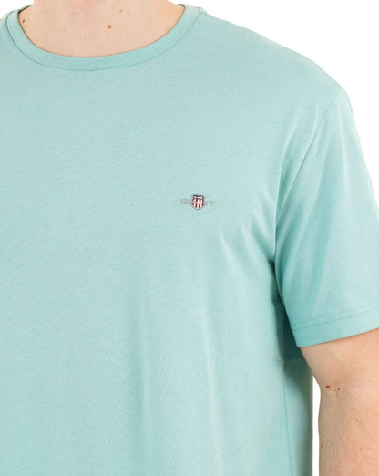 Gant Shield Crew T-Shirt, gedämpftes Türkis