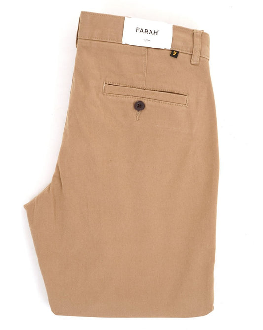 Farah Elm Slim Fit Twill Chinos Dunkelsand