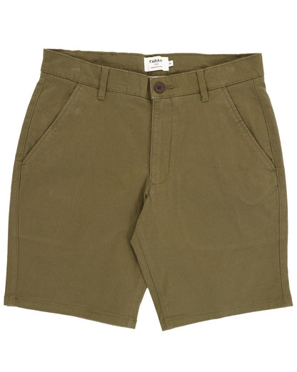 Farah Hawk Chino Twill Shorts Olivgrün