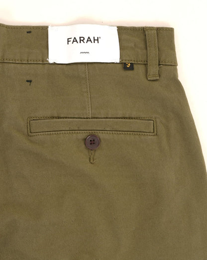 Farah Hawk Chino Twill Shorts Olivgrün