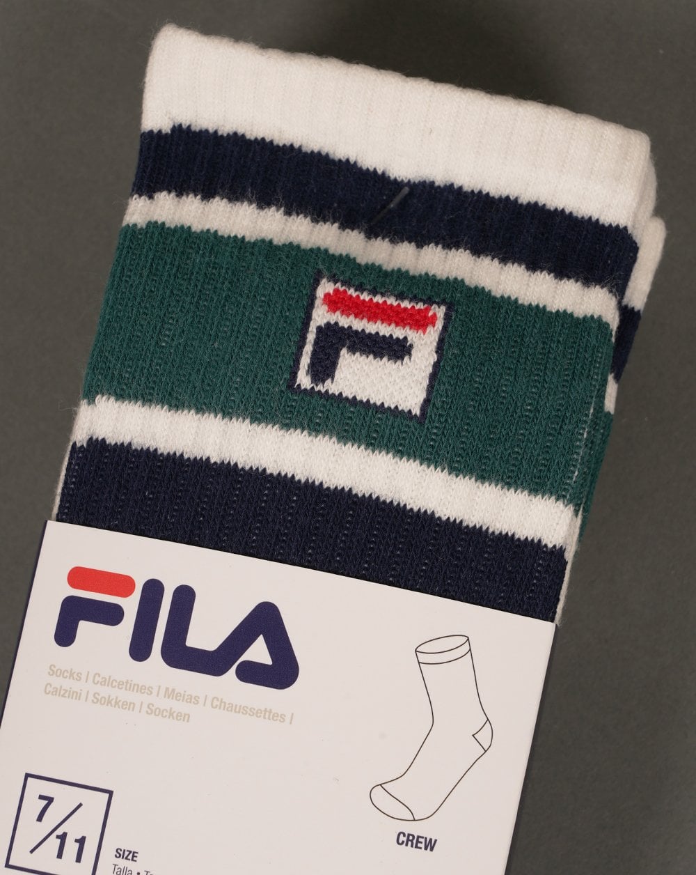 Fila Vintage Russell Crew Socken, 3er-Pack, Gardenia
