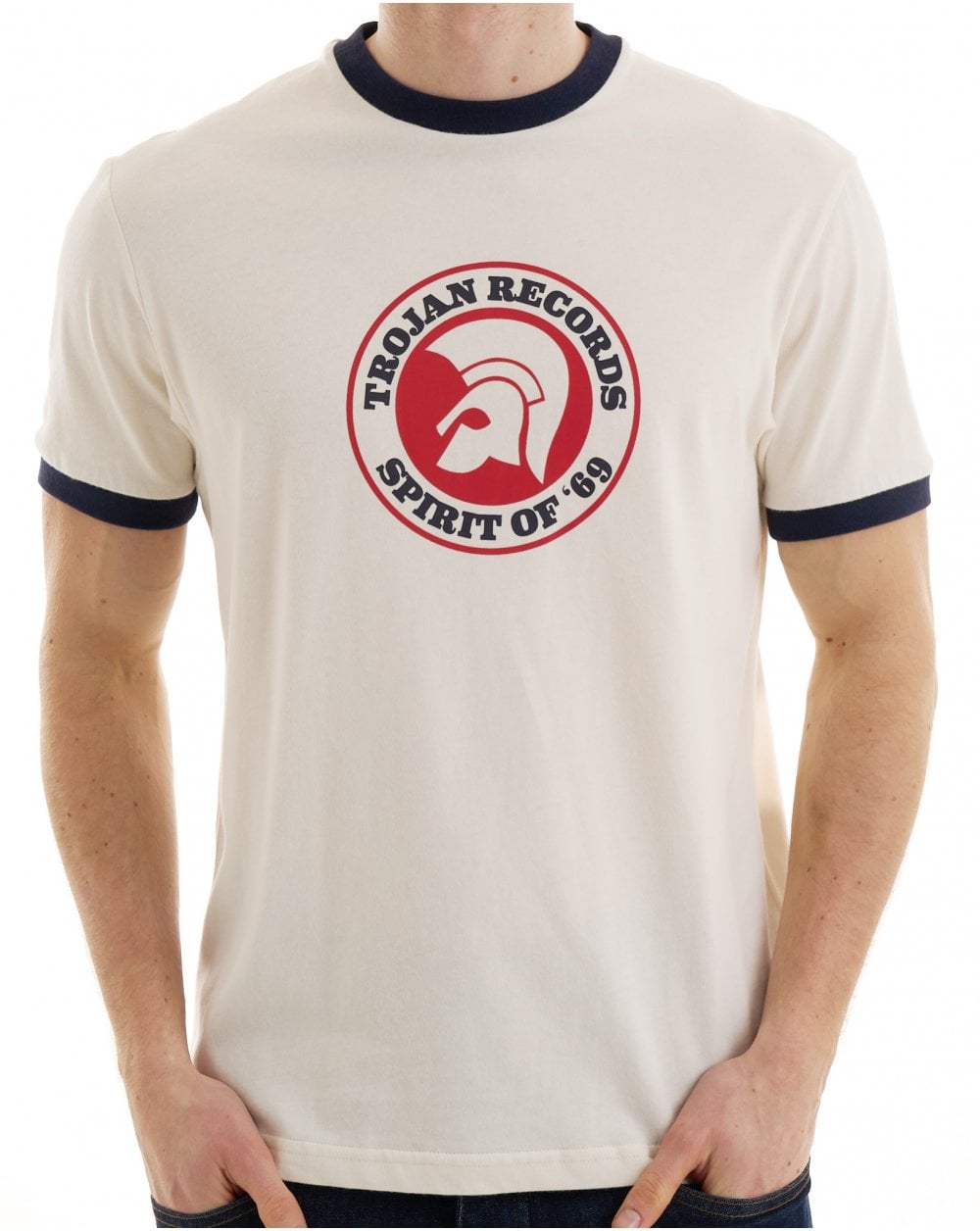 Trojan Spirit Of 69 T-Shirt Ecru/Navy