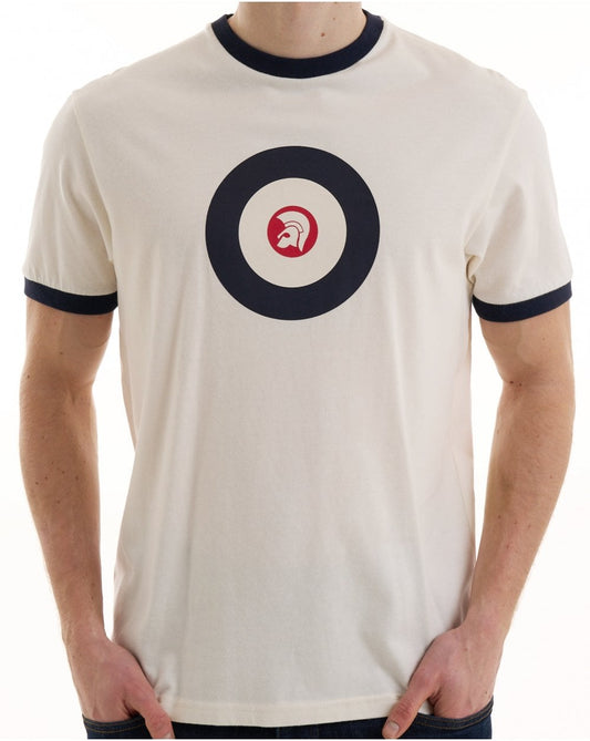 Trojan Target Ringer T-Shirt Ecru