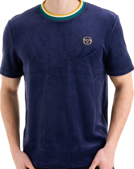 Sergio Tacchini Sergio Tacchini Monte Velour T-Shirt Marineblau