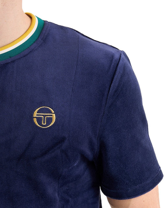 Sergio Tacchini Sergio Tacchini Monte Velour T-Shirt Marineblau