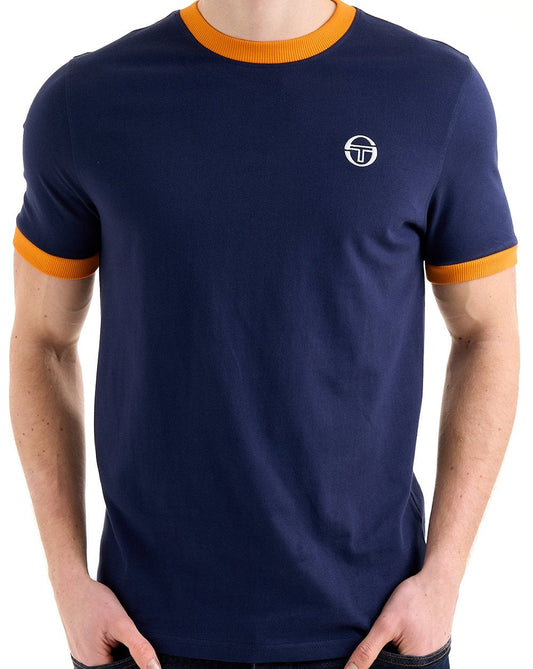 Sergio Tacchini Sergio Tacchini Pro Ringer T-Shirt Marineblau/Orange