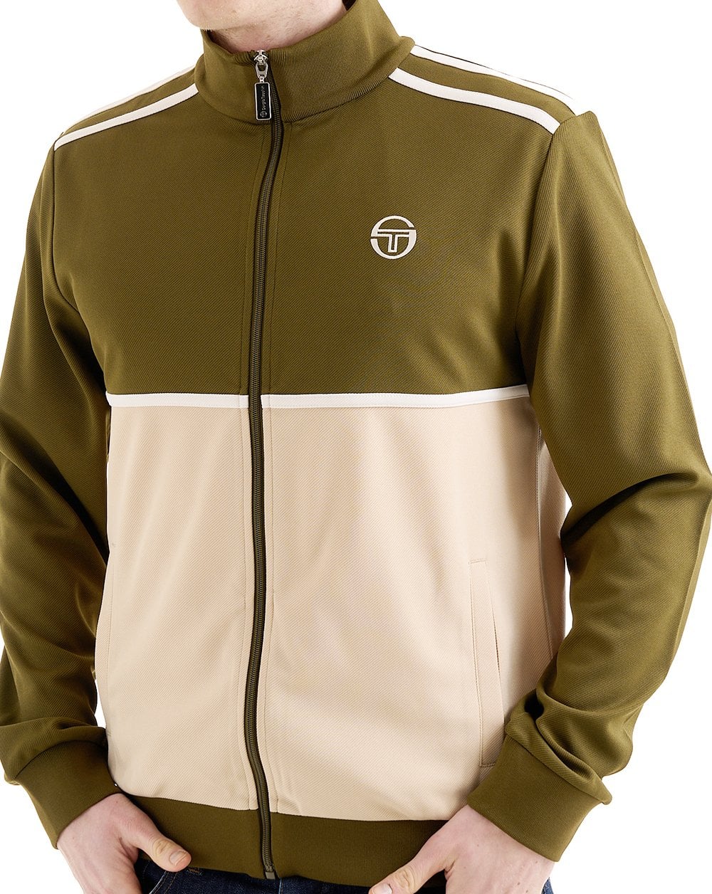Sergio Tacchini Locchi Track Top Dunkeloliv / Sand
