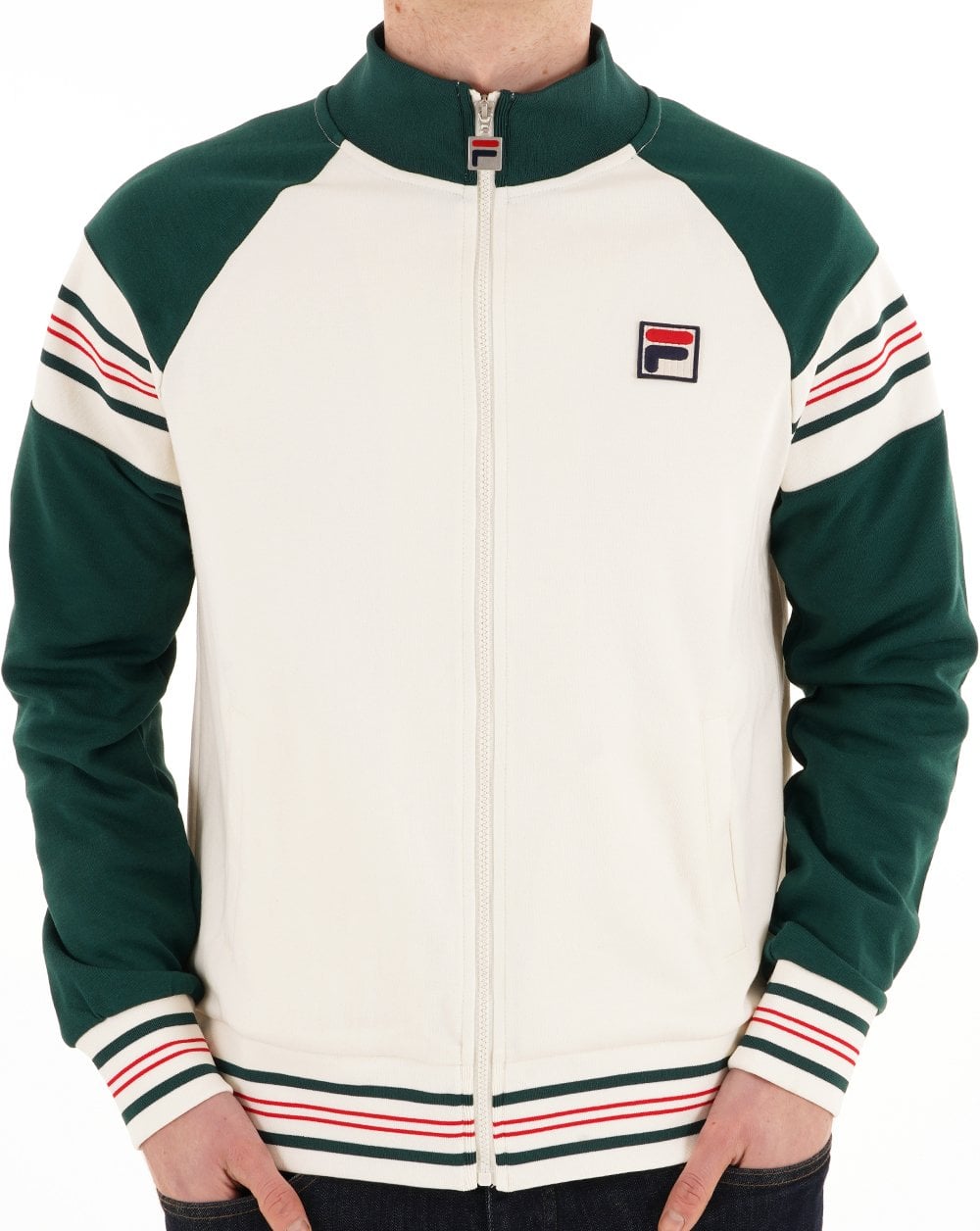 Fila Vintage Advantage Trainingsjacke Gardenia/Grün/Rot