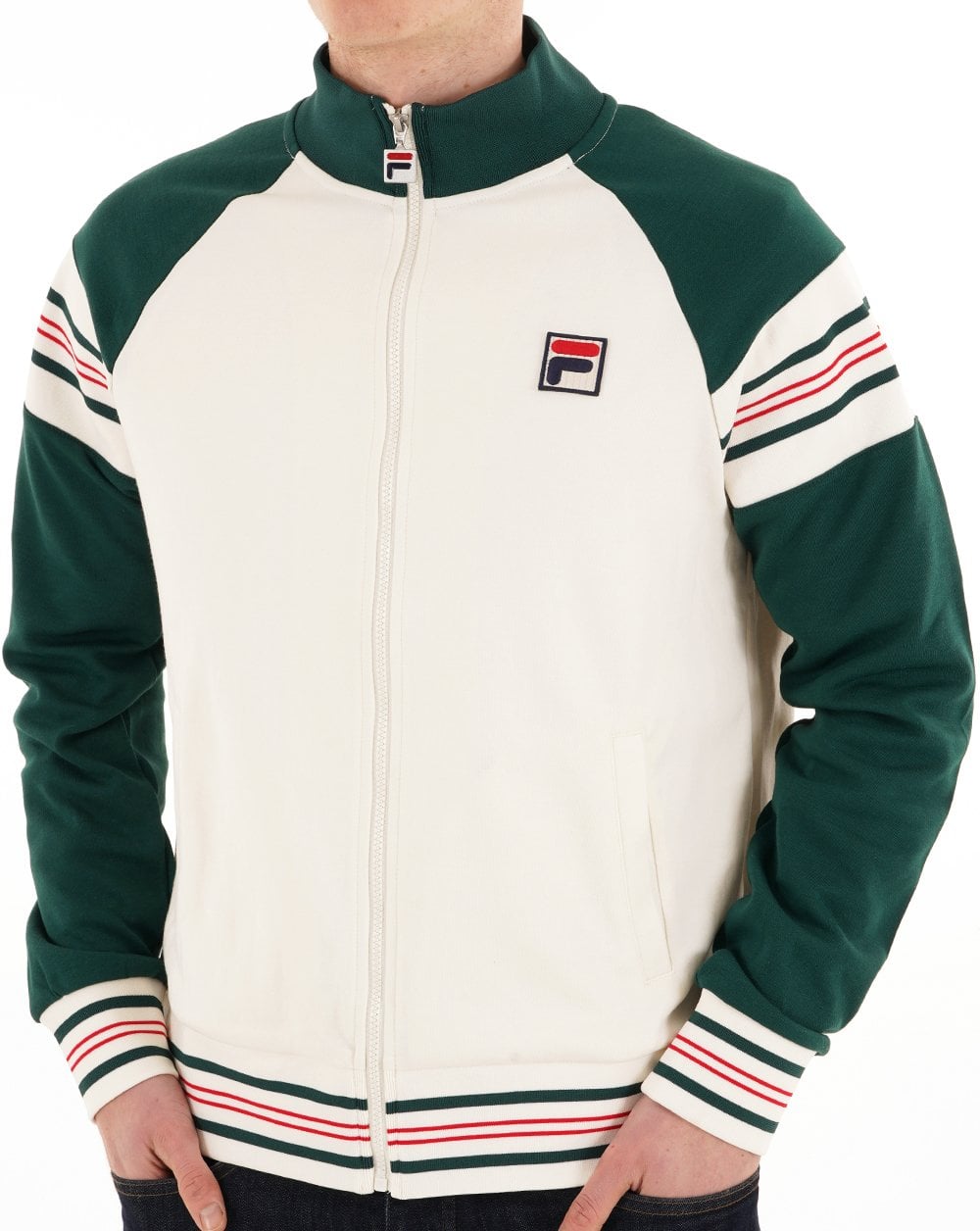Fila Vintage Advantage Trainingsjacke Gardenia/Grün/Rot