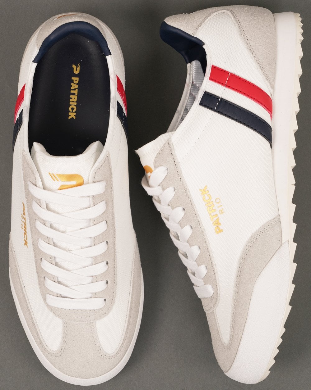 Patrick Rio Sneaker Weiß Marineblau Rot