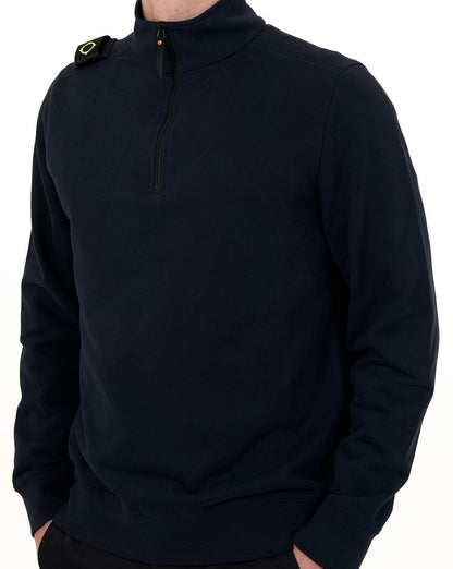 MA.STRUM Sweatshirt mit Viertelreißverschluss, Marineblau