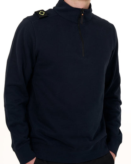 MA.STRUM Sweatshirt mit Viertelreißverschluss, Marineblau