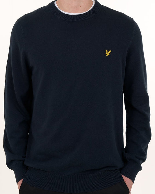 Lyle And Scott Lyle & Scott Baumwollpullover mit Rundhalsausschnitt, Dunkelblau