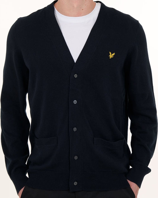 Lyle And Scott Lyle & Scott Baumwoll-Cardigan mit V-Ausschnitt, Dunkelblau