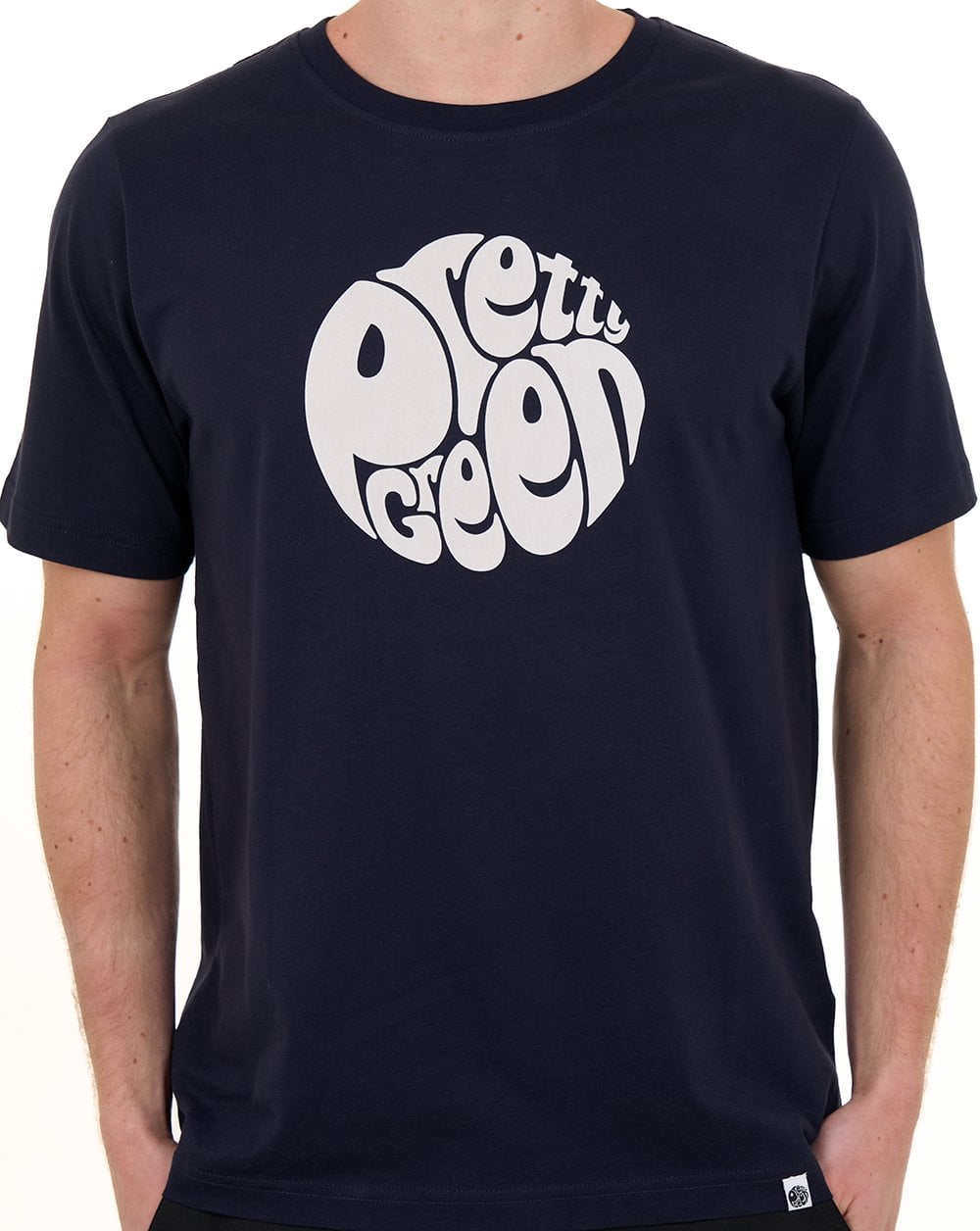 Pretty Green Gillespie Logo T-Shirt, Marineblau/Weiß