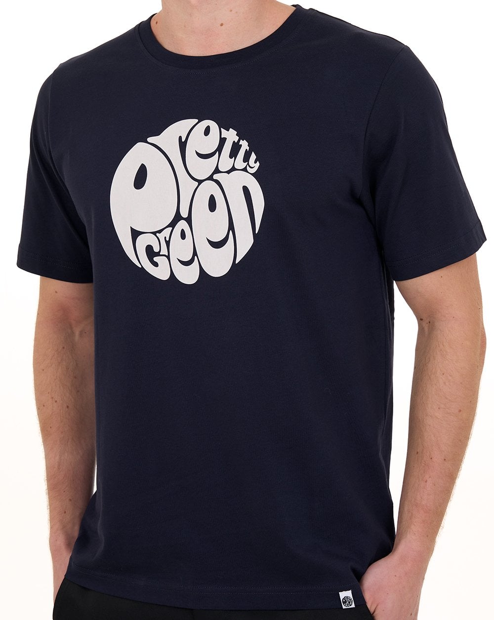Pretty Green Gillespie Logo T-Shirt, Marineblau/Weiß