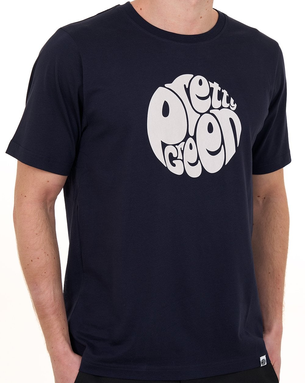 Pretty Green Gillespie Logo T-Shirt, Marineblau/Weiß